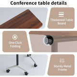 Usosidam Folding Conference Room Table with Wheels, Modular