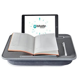 Portable Lap Desk with Cushion, Fits up to 15.6 inch Laptop, Laptop Stand with Device Ledge and Phone Holder