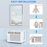 Antarctic Star 5,000 BTU Small Window Air Conditioner Unit Cool Up to 150 Sq.ft, Window AC Unit with Cool and Fan Mode, Quiet Operation, Adjustable Window Fit, Intuitive Mechanical Controls, White