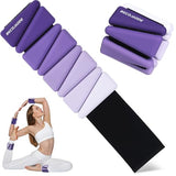 BECOJADDE Ankle Weights for Women Wrist Weights Set of 2 (2 lb Each) Adjustable Arm Leg Weight for Womens Men, Gradient Purple