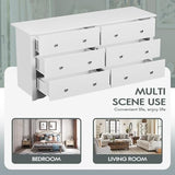 YESHOMY White Wood Dresser with 6 Drawer, Cabinets Dressers Wood Dresser Cabinet, Organizer Drawers for Bedroom, Living, Hallway