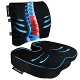 assountgh Seat Cushion &Office Chair Cushion,Lumbar Support Pillow for Office Chair,Ergonomic Memory Foam Non-Slip Office Chair