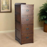 Crafters and Weavers Mission Oak 4 Drawer File Cabinet Office Cabinet