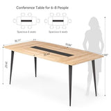 6 FT Conference Room Table, 70.86L x 35.43W x 29.52H Inches Boat Shaped Meeting Seminar Boardroom Table