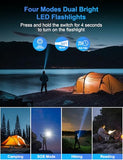 SOXONO Solar Charger Power Bank, PD 20W Fast Charging External Batter, 40000mAh Portable Phone Charger Built in 4 Cables with Dual Bright Flashlights for Camping, Hiking, and Outdoor Use (Blue)