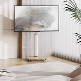 AOKCOS Tall Rolling TV Stand with 90° Rotation & 12° Tilt, 10-Height Adjustable Mobile TV Stand for 32-65 Inch TVs, Portrait/Landscape TV Cart for Home Office Studio, White