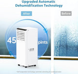 GarveeHome 8000BTU Portable Air Conditioner, Cools Rooms Up to 350 Sq.Ft with Portable AC Remote Control, Adjustable Cold Wind Speeds, LED Lights for Home/Office/Outdoor