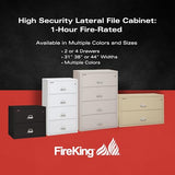 FireKing Fireproof Lateral File Cabinet (4 Drawers, Impact Resistant