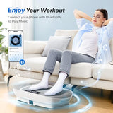 MERACH Vibration Plate Exercise Machine, Whole Body Workout Equipment for Women, Bluetooth and Silicone Pedal, Vibration Plate with Auto Mode, Vibrate Fitness Platform for Home (Grey)