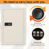 Key Storage Lock Box with Code, Locking Key Cabinet, 40 Key Holder Wall Mount with Combination Lock