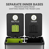 Simpli-Magic 16 Gallon (60L) Elegant Black Step Trash Can – Dual Compartment Kitchen Garbage Can