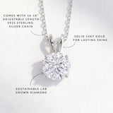 Privosa - Lab Grown Diamond Solitaire Pendant Necklace