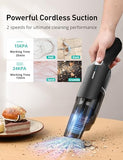 Aspiron Cordless Handheld Vacuum, 24KPA Powerful Car Vacuum, 2-Speed, 2 Charging Methods, Wireless Charger, Ergonomic Handle, Portable Rechargeable Vacuum Cleaner for Car, Home, Black Silver