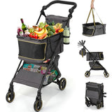 Dyna-Living Personal Folding Shopping Cart 70lbs Load-Capacity Foldable Shopping Carts for Groceries