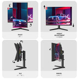 CRUA 27" FHD 540Hz IPS Gaming Monitor, FreeSync, Adjustable Vertical Pivot