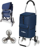 Ultra-Lightweight Stair Climber Cart for Groceries & Laundry, Durable 6-Wheel Folding Shopping Cart
