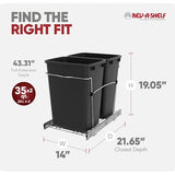 Rev-A-Shelf RV-18KD-18C S Double Pullout Trash Can for Kitchen Cabinets