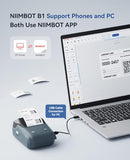 NIIMBOT B1 Label Maker Machine, Thermal Label Printer Easy to Use for Office, Home, Business, Came with 3 Roll White Labels(Blue)