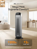 DREO Space Heater Indoor, 25" 11.5ft/s Fast Portable Room Heater with Remote and Thermostat, 3 Modes, Overheating & Tip-Over Protection, Electric Heaters for Indoor Use Large Room, Bedroom, Silver
