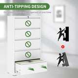 5 Drawer File Cabinet,Metal Lateral Filing Cabinet with Lock