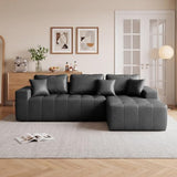 108-Inch Oversized Sectional Cloud Couch L-Shaped Right Facing Boneless Sofa W/Tufted Deep Seat & Chaise Lounge
