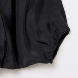 Talakeno Womens Puffed Bomber Jacket Casual Batwing Sleeve Lapel Collar Zip Shirts Oversized Pleated Streetwear Jackets(Black,S)