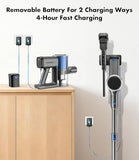 Cordless Vacuum Cleaner, 580W/50Kpa/50Mins Stick Vacuum for Home, LED Touch Screen, Anti-Tangle, Wall Mount Charging Lightweight Rechargeable Vacuum for Carpet Pet Hair Hardwood Floor Blue