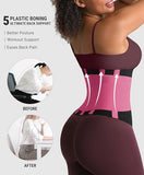 FeelinGirl Waist Trainer Belt for Women Man Waist Trimmer Ab Belt Tummy Control with Triple Wrap Hourglass Body Shaper Bright Pink