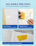 Puzzle Saver Sheets Glue Adhesive - Zero Mess & Bubble Free, Clear Peel and Stick Puzzle Backing 24 Pcs with 1 Scraper 12 Hangers 1 Manual, Tape Preserves 4x1000 Pieces Jigsaw Games for Wall Decor