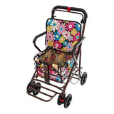 Heavy Duty Foldable Shopping Cart with Seat Shopping Carts for Seniors with Double Brake & Footrest