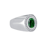 Oseew Customs Mens emerald ring gold Emerald ring for men Engagement Rings For Mens Anniversary Gift Wedding Ring (yellow gold