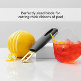 A Bar Above Black Handle Stainless Steel Channel Knife, Chef-Grade Citrus Garnish Tool, Zester and Fruit Peeler for Cocktails, Culinary Presentation, and Kitchen Use