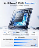 KAMRUI Pinova P2 Mini PC 8GB RAM 512GB SSD, AMD Ryzen 4300U(Beats 10110U/3500U/N95,Up to 3.7GHz,4C/8T) Mini Computers,Triple 4K Display/HDMI+DP+Type-C/WiFi/BT for Home/Business Mini Desktop Computers