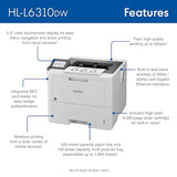 Brother HL-L6310DW Enterprise Monochrome Laser Printer with Low-Cost Printing, WirelessNetworking
