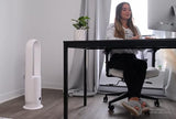 U ULTTY Bladeless Fan with Air Purifier, Quiet Tower Fan with Remote, Touch, 9 Speeds, 8H Timer, HEPA Filter 99.97%, 90° Oscillation Fans, Floor Fans Powerful for Home Office Room, CR022D White