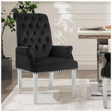 AODCHR Velvet Dining Chairs with Arms, Upholstered Accent Dining Room Chair