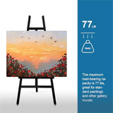 Frame Wooden Display Easel - Adjustable Lyre Beechwood Studio Easel Stand Holding Canvas Up to 90", Inclinable