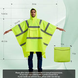 SRsafety Hi Vis Rain Poncho,High Visibility Rain Ponchos for Adults with Pocket,Safety Rain Jacket Stowable Conjoined Cap (yellow)