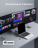 Baseus Laptop Docking Station, 4K Multitasking Docking Station with 2 HDMI+DP, PD, 3 USB-A, RJ45, Audio, TF/SD Card Reader