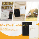 Wedding Vow Books His and Hers - Black & White Hardcover Small Notebook with Gold Foil, Wedding Must Haves Stuff, Bride to be Decorations & Vow Renewal Gifts for Couples 2025(2 Pack, 5.9"x3.9")