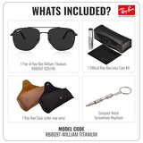 Ray-Ban RB8097 WILLIAM TITANIUM Sunglasses with Official Eyewear Kit