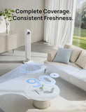 Dreo Tower Fan 42 Inch,Quiet Oscillating Bladeless Fan with Remote, 6 Speeds, 4 Modes, LED Display, 12H Timer, White Floor Standing Fan Powerful for Indoor Home Bedroom Office Room