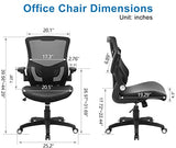 Office Chair Ergonomic Desk Chair, Computer PU Leather Home Office Chair, Swivel Mesh Back Adjustable