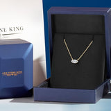 Gem Stone King 10K Yellow Gold Lab Grown Diamond Pendant Necklace For Women