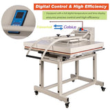Large Heat Press 32x40 inch: Clamshell Heat Press Machine for Textiles - Manual Operation