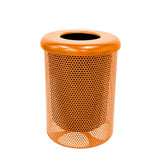 COATEDOUTDOORFURNITURE 32-Gal Trash Can, Orange, Flat Top Lid