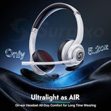 Wireless Headsets with Mic for Work, Wireless Headset for Cell Phones, Ultra Lightweight& 50+ Playtime