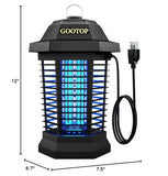 Bug Zapper Outdoor, Mosquito Zapper Outdoor, Electric Fly Zapper, Bug Zapper, Mosquito Killer, Fly Traps, 3 Prong Plug, Flying Insects Zapper Indoor Outdoor 90-130V, 4200V, ABS Plastic Outer (Black) GOOTOP
