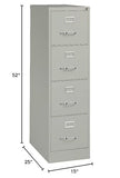 4-Drawer Metal Letter Width Vertical Filing Cabinet in Gray, Lockable, Sturdy Steel Construction
