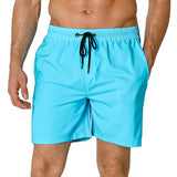 GINGTTO Mens Swim Trunks 5 Inch Stretch Swimsuit for Men Summer Pool Light Blue XS